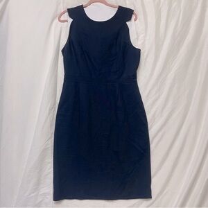 100% Wool J. Crew Navy Sleeveless Sheath Dress w/ Smooth Lining, 10 Tall